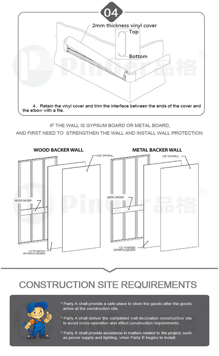 Indoor Anti-Collisioncorridor Metope PVC Handrails