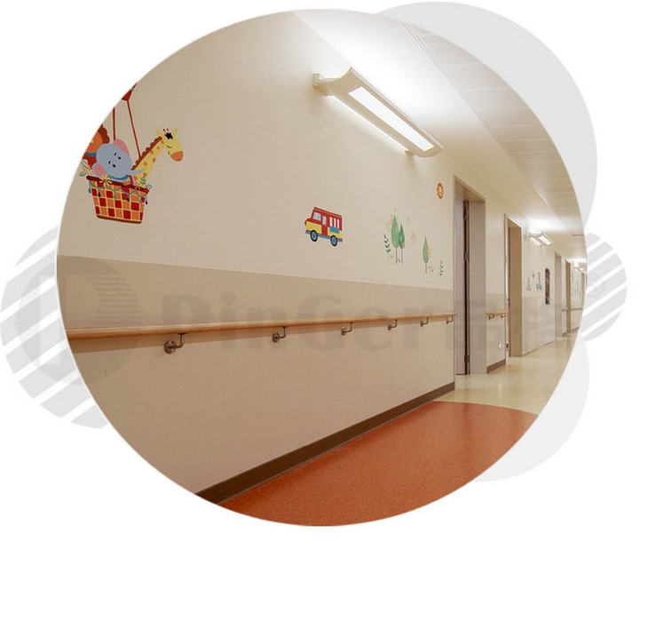 Hospital Corridor Solid Wood Crash Handrail
