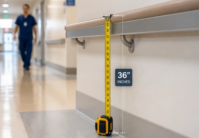 Höhe und Konformität von Handläufen im Krankenhaus: ADA, EN und globale Standards